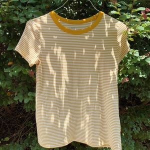 Old Navy Yellow Striped Slim Fit Tee S
